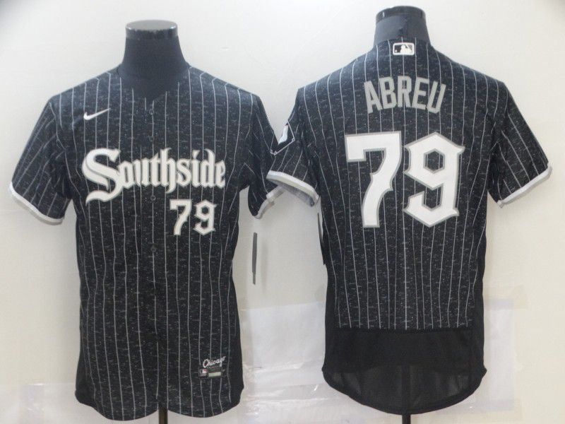 Men Chicago White Sox #79 Abreu Black City Edition Nike Elite 2021 MLB Jersey